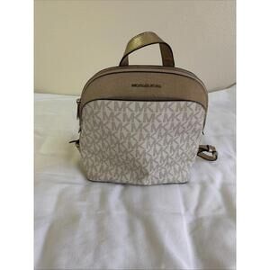 Michael Kors Signature Cream/Gold Backpack